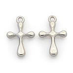 CCB Plastic Pendants, Cross, Platinum, 20x13x3mm, Hole: 2mm(CCB-J030-09P)