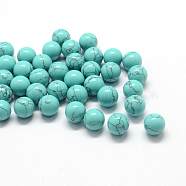 Round Dyed Synthetic Turquoise Beads, Gemstone Sphere, No Hole/Undrilled, 9~11mm(G-Q450-11)