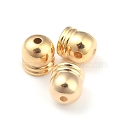 Brass Core End Caps, Long-Lasting Plated, Column, Real 24K Gold Plated, 7x6mm, Hole: 1.5mm, Inner Diameter: 4mm(KK-O139-15C-G)