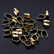 201 Stainless Steel Snap on Bails, Real 18k Gold Plated, 7x5x3mm, Pin: 0.5mm(STAS-S105-JN470-2-7)