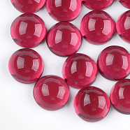 Translucent Resin Cabochons, Half Round/Dome, Cerise, 12x5.5mm(RESI-S361-12mm-04)