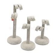 Mix Iron Earring Display Stand, Jewelry Display Rack, Jewelry Tree Stand, with Wooden Base, Gray, 10~15x5cm(EDIS-L001-05E)