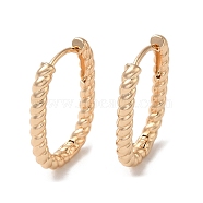 Brass Hoop Earrings for Women, Oval, Light Gold, 23x17.5x3mm(EJEW-M238-31KCG)