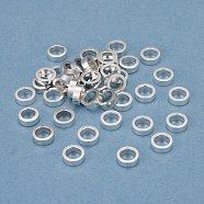 304 Stainless Steel Spacer Beads, Flat Round, Silver, 6x2mm, Hole: 4mm(STAS-P232-01S)