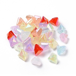 Transparent Acrylic Imitation Jelly Beads, Triangle, Mixed Color, 18x21x16mm, Hole: 2.5mm(OACR-P011-05C)