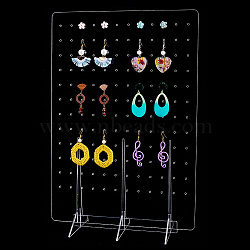 Transparent Acrylic Slant Back Earring Display Stands, Earring Organizer Holder, Rectangle, Clear, Finish Product: 30x10.9x43cm(EDIS-WH0029-94)