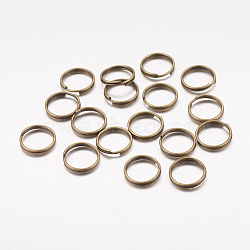 Iron Split Rings, Double Loops Jump Rings, Cadmium Free & Nickel Free & Lead Free, Antique Bronze, 10x1.4mm, about 8.6mm inner diameter, about 416pcs/100g(X-JRDAB10mm-NF)