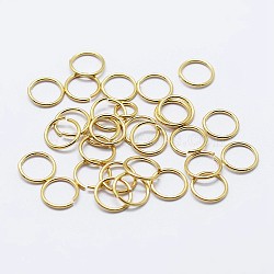 925 Sterling Silver Open Jump Rings, Round Rings, Real 18K Gold Plated, 21 Gauge, 6x0.7mm, Inner Diameter: 4mm, about 149pcs/10g(STER-F036-02G-0.7x6mm)