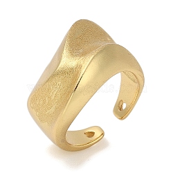 Rack Plating Brass Cuff Finger Rings for Women, Cadmium Free & Lead Free, Long-Lasting Plated, Real 18K Gold Plated, Textured Flat, 18mm, Inner Diameter: adjustable(RJEW-C114-13C-G)