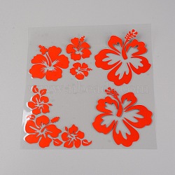 4 Sheets PET Reflective Sticker Car Decoration, Flower Car Sticker, for Car Decoration, Red, 210x203x0.2mm(DIY-GF0003-98C)