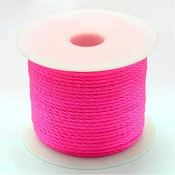 Braided Nylon Thread, Deep Pink, 2mm, about 54.68 yards(50m)/roll(NWIR-R026-2.0mm-F106)