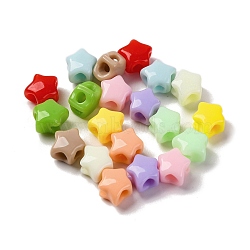 Opaque Acrylic Beads, Star, Mixed Color, 8x9.5x6.5mm, Hole: 2.8mm and 3mm(MACR-F080-10)