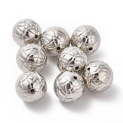 CCB Plastic Beads, Round, Ball, Platinum, 17.5mm, Hole: 1.8mm(CCB-O003-03P)