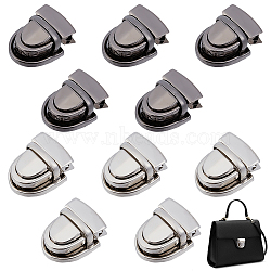 12Pcs 2 Colors Alloy Tuck Lock Clasps, Thumb Press Lock Clasps, with Iron Shim, Arch Shape, Mixed Color, 25.5x20.5x9mm, 6pcs/color(DIY-GF0012-78)