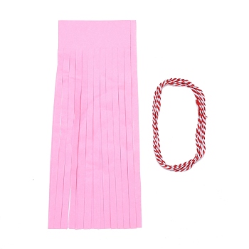 Paper Tassel Banner, with Cotton Cord, Pearl Pink, 335mm