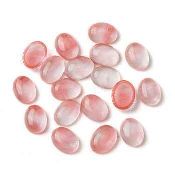 Cherry Quartz Glass Cabochons, Oval, 8~8.5x6~6.5x2.5~3.5mm