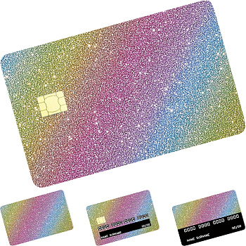Bling PVC Decorative Stickers, Sparkle Card Decals for DIY Craft, Colorful, 186x122x0.5mm, 4pcs/Sheet