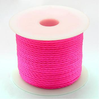 Braided Nylon Thread, Deep Pink, 2mm, about 54.68 yards(50m)/roll