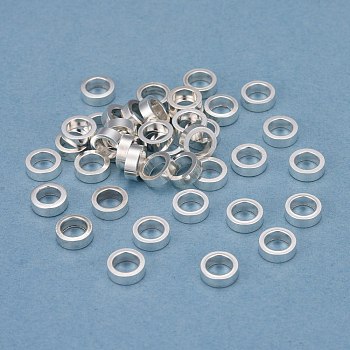 304 Stainless Steel Spacer Beads, Flat Round, Silver, 6x2mm, Hole: 4mm