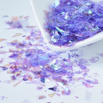 Plastic Candy Sequins/Paillette Chip, UV Resin Filler, for Epoxy Resin Jewelry Making, Medium Slate Blue, 2~20x2~16mm