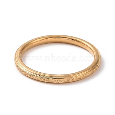 テクスチャード 201 ステンレス スチール シンプル 細い 女性用 指輪(RJEW-I089-26G)-2