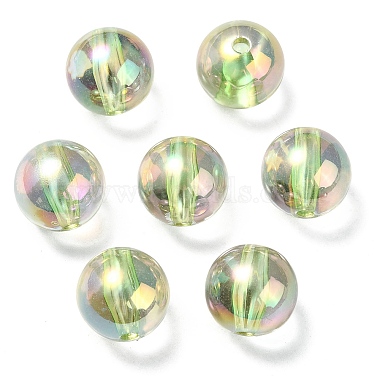 UV Plating Transparent Rainbow Iridescent Acrylic Beads(OACR-F004-01D)-2