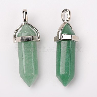 Natural Green Aventurine Double Terminated Pointed Pendants(G-F295-04A)-4