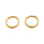 Ion Plating(IP) 304 Stainless Steel Split Rings, Double Loops Jump Rings, Golden, 5x1mm, Inner Diameter: 3.5mm, Single Wire: 0.5mm(X-STAS-N092-171E-01G)