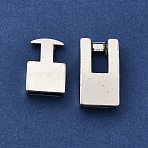 Tibetan Style Snap Lock Clasps, Cadmium Free & Nickel Free & Lead Free, Rectangle, Antique Silver, 22x12x6mm, 19x12x5mm, Hole: 3x10mm(LF11313Y-NF)
