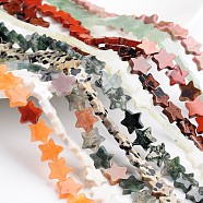 Star Natural & Synthetic Mixed Gemstone Bead Strands, 10x2.8mm, Hole: 1mm, about 45pcs/strand, 15.74 inch(G-L420-19-10mm)