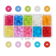 Transparent Acrylic Ball Beads, Frosted Style, Round, Mixed Color, 8mm, Hole: 2mm, 300pcs/box(FACR-CJ0001-02)
