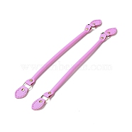 Leaf End Microfiber Leather Sew on Bag Handles, with Alloy Studs & Iron Clasps, Bag Strap Replacement Accessories, Deep Pink, 39.5x3.15x1.25cm(FIND-D027-12E)