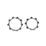 Stainless Steel Skull Link Chain Bracelet for Men, Stainless Steel Color, 10-1/4 inch(26cm)(WG46316-01)
