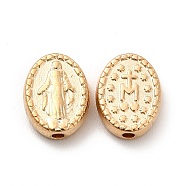 Alloy Beads, Oval with Lady of Graces, Light Gold, 11.5x9x3mm, Hole: 1.6mm(FIND-G048-30KCG)