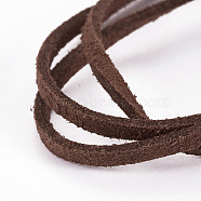 Flat Faux Suede Cord, Faux Suede Lace, Saddle Brown, 2.5x1.5mm, about 5.46 yards(5m)/strand(LW-WH0003-01F)