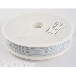 Tiger Tail Wire, Nylon-coated Stainless Steel, White, 0.3mm in diameter, about 164.04 Feet(50m)/roll(X-L0.3MM19)