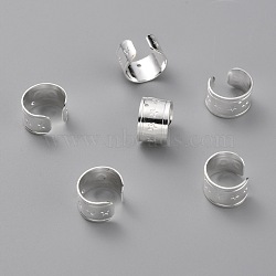 Ear Cuff Findings, Ring with Star, 925 Sterling Silver Plated, 10.5x11x7mm, Hole: 0.8mm(KK-Z007-20S)