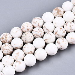 Natural Magnesite Beads Strands, Round, 8mm, Hole: 1mm, about 47~48pcs/strand, 15.75 inch(40cm)(X-G-S373-003-8mm)
