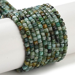 Natural African Turquoise(Jasper) Beads Strands, Faceted, Cube, 2x2x2mm, Hole: 0.6mm, about 201pcs/strand, 15.35 inch(39cm)(G-A02-02)