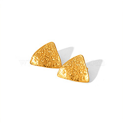 Stainless Steel Stud Earrings for Women, Triangle, Golden, 24x29mm(ZN8337-3)