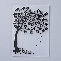 Plastic Embossing Folders, Concave-Convex Embossing Stencils, for Handcraft Photo Album Decoration, Tree of Life Pattern, 148x105x2mm(X-DIY-P007-B02)