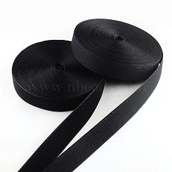 Adhesive Hook and Loop Tapes, Magic Taps with 50% Nylon and 50% Polyester, Black, 25mm, about 25m/roll, 2rolls/group(NWIR-R018-2.5cm-02)