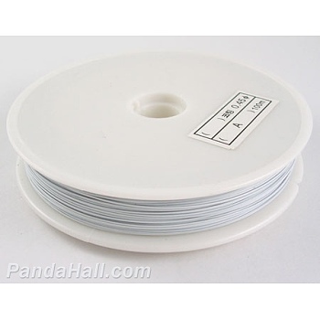 Tiger Tail Wire, Nylon-coated Stainless Steel, White, 0.3mm in diameter, about 164.04 Feet(50m)/roll