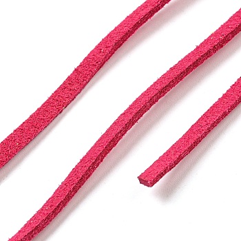 Eco-Friendly Faux Suede Cords, Faux Suede Lace, Camellia, 3x1.5mm, about 1.09 yards(1m)/strand