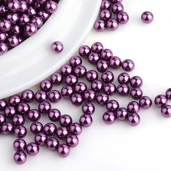 Imitation Pearl Acrylic Beads, No Hole, Round, Medium Orchid, 6mm, about 5000pcs/bag