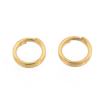 Ion Plating(IP) 304 Stainless Steel Split Rings, Double Loops Jump Rings, Golden, 5x1mm, Inner Diameter: 3.5mm, Single Wire: 0.5mm