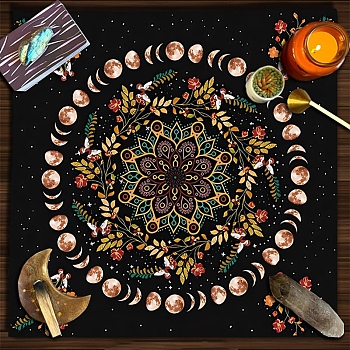 Square Altar Tablecloth, Tarot Spreading Cloth, Tarot Reading Cloth, Tarot Mat, Witchy Cottagecore Decor Wiccan Gifts, Flower, 75.5x76x0.3mm