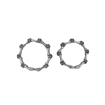 Stainless Steel Skull Link Chain Bracelet for Men, Stainless Steel Color, 10-1/4 inch(26cm)