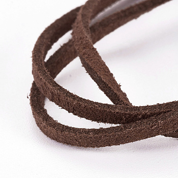 Flat Faux Suede Cord, Faux Suede Lace, Saddle Brown, 2.5x1.5mm, about 5.46 yards(5m)/strand
