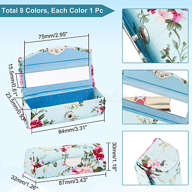 8Pcs 8 Colors Retro Cloth Embroidered Lipstick Storage Case(CON-CA0001-008)-2